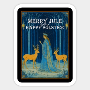 Mery Yule and Happy Solstice Winter Solstice Christmas Women Sticker
